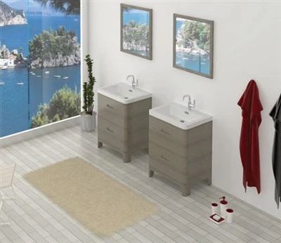 Grey Timber Double Vanity komplekt